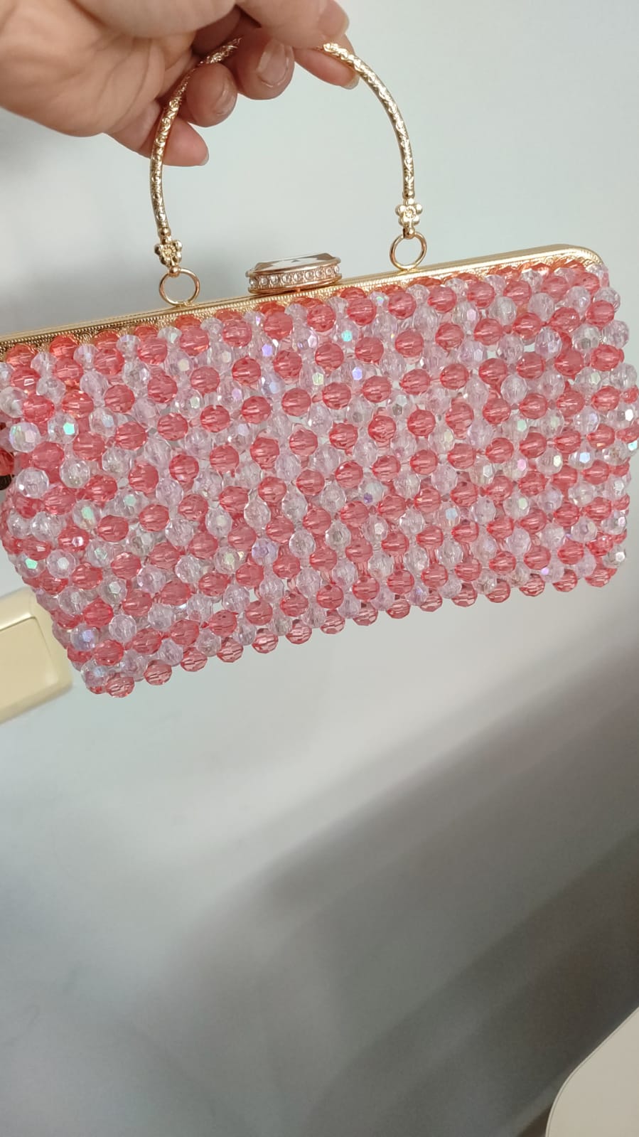 Pembe Kristal El Çantası